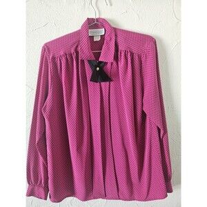 Impressions Vintage Blouse Purple Black Size 12